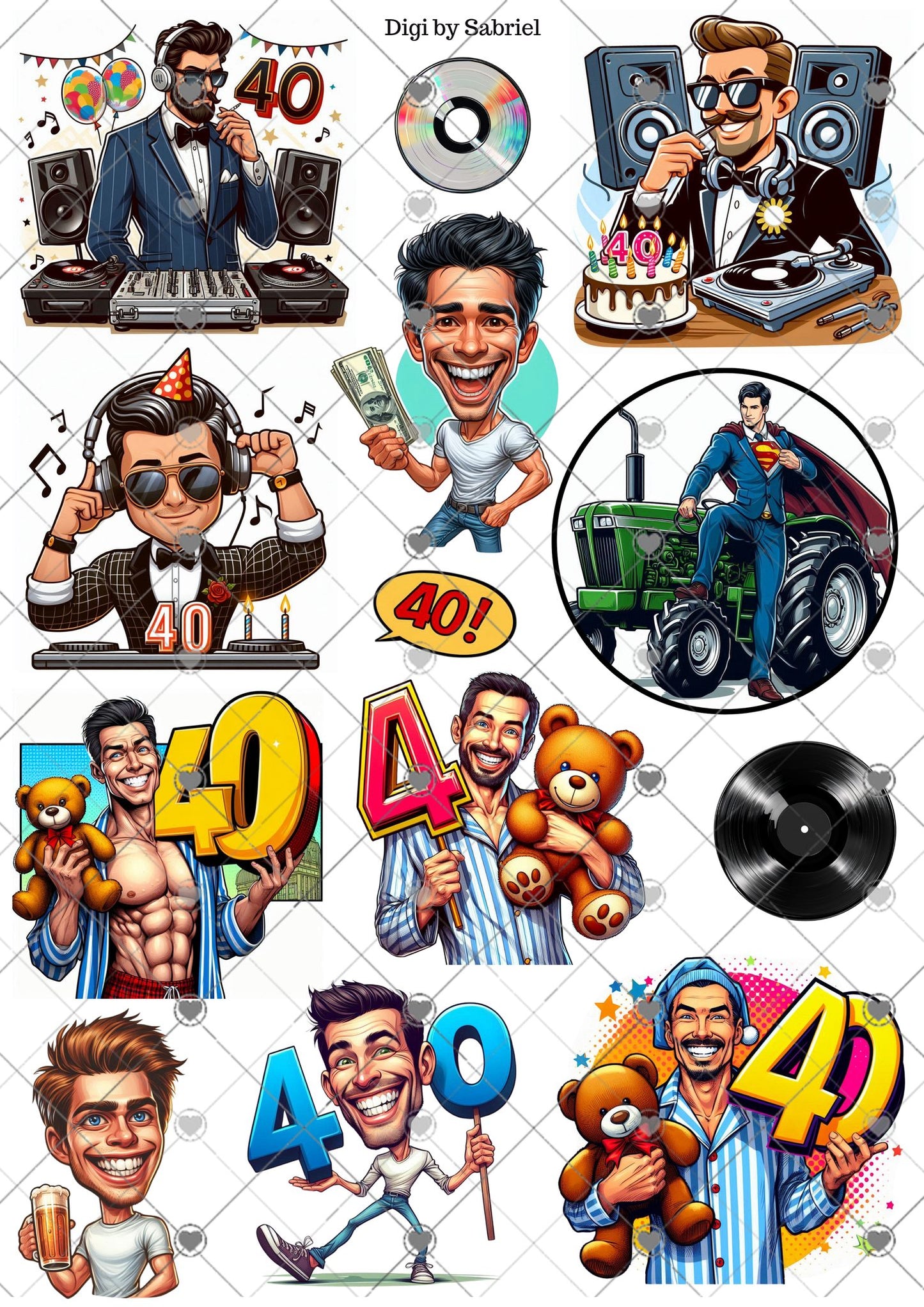 Utklipsark A4 - 40 år mann