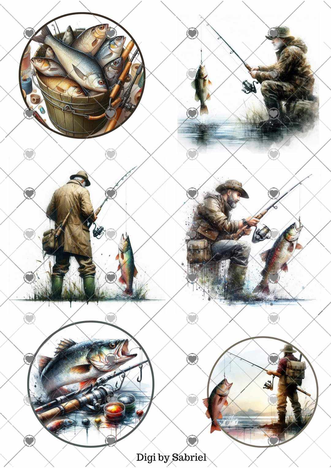 Utklipsark A4 -Fisker 03