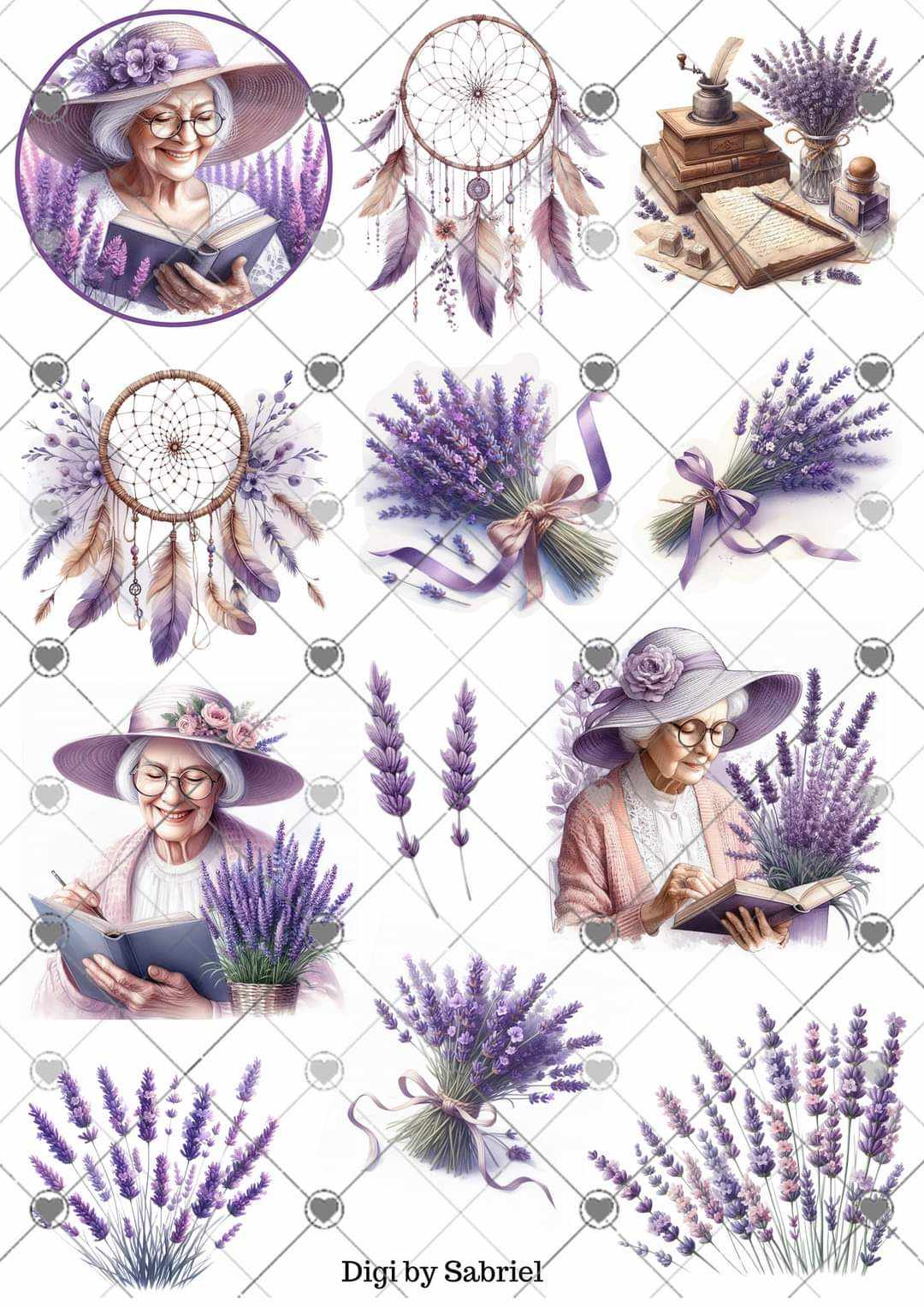 Utklipsark A4 -Lavendel Dame