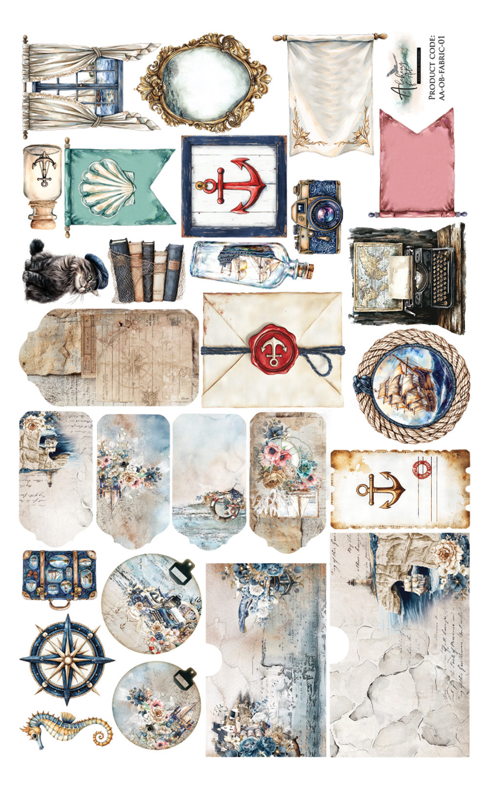 AlchemyofArt - Ocean Blue - stoffdekor 01