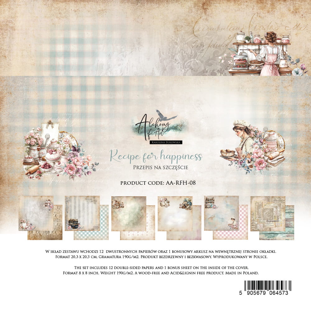 Alchemyofart - Recipe For Happiness 8x8"