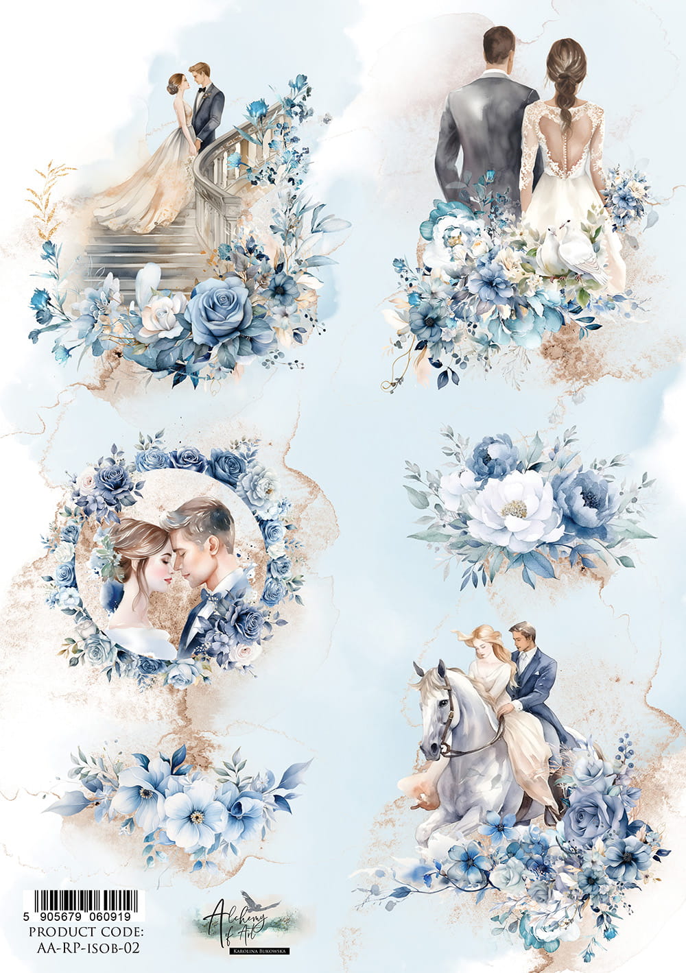 AlchemyOfArt - Rispapir A4 -In Frosty Colors bryllup