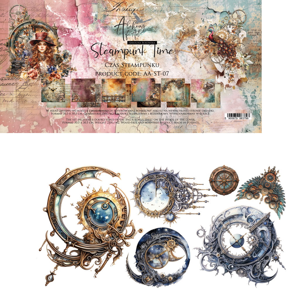 AlchemyOfArt - Steampunk Time 12x12"