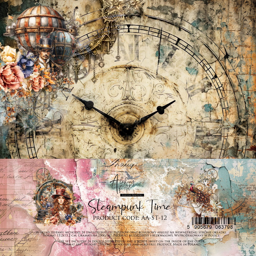 AlchemyOfArt - Steampunk Time 6x6"
