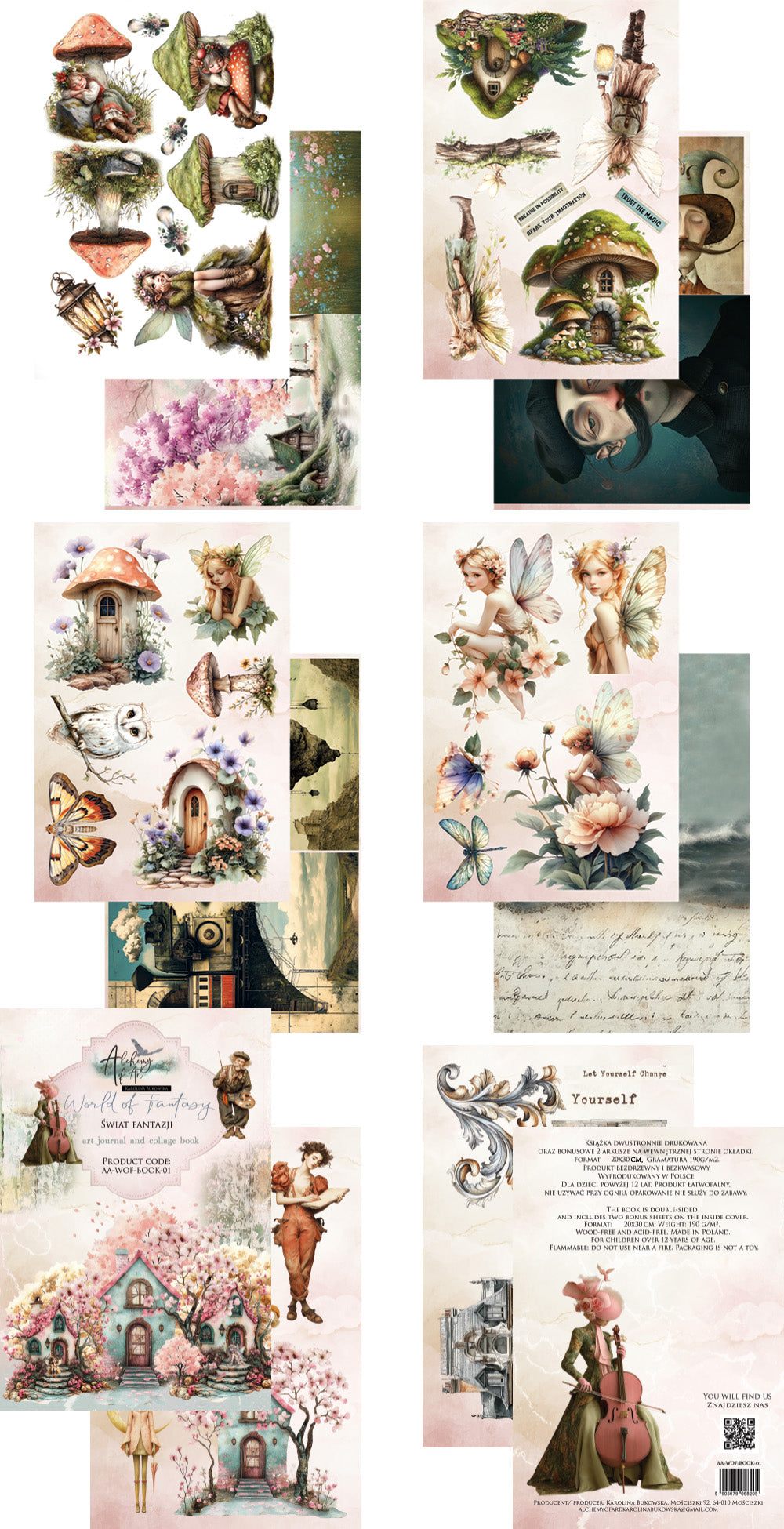 AlchemyOfArt - World Of Fantasy - kreativ collage bok
