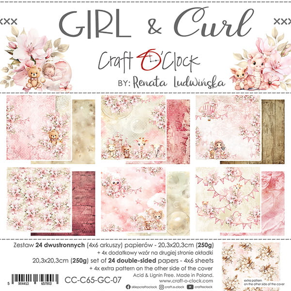 Craft o`clock - Girl & Curl8x8"