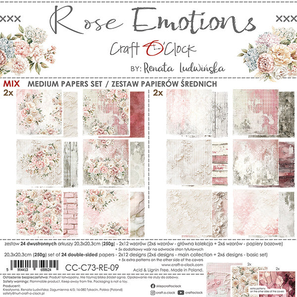 Craft o `clock - Rose Emotion 8x8" - mix