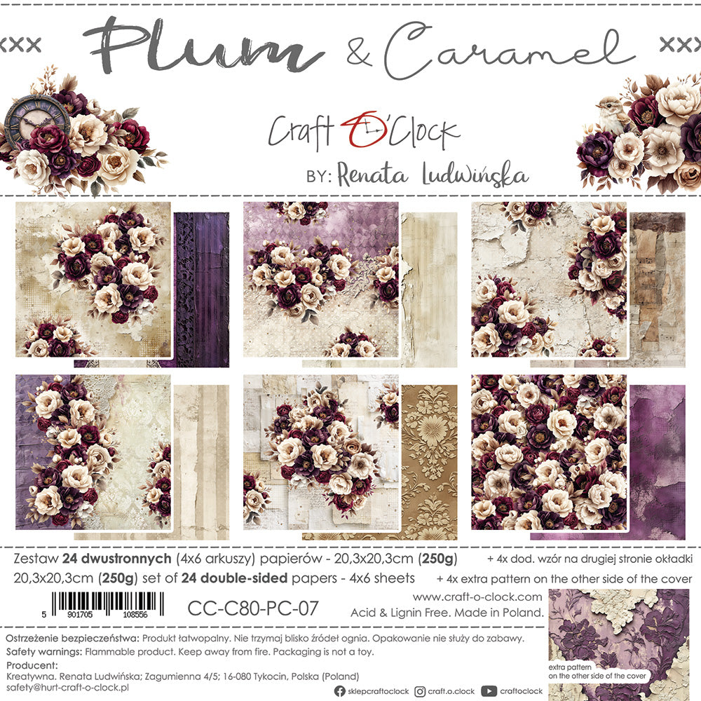 Craft o `clock - Plum & Caramel 8x8" mix