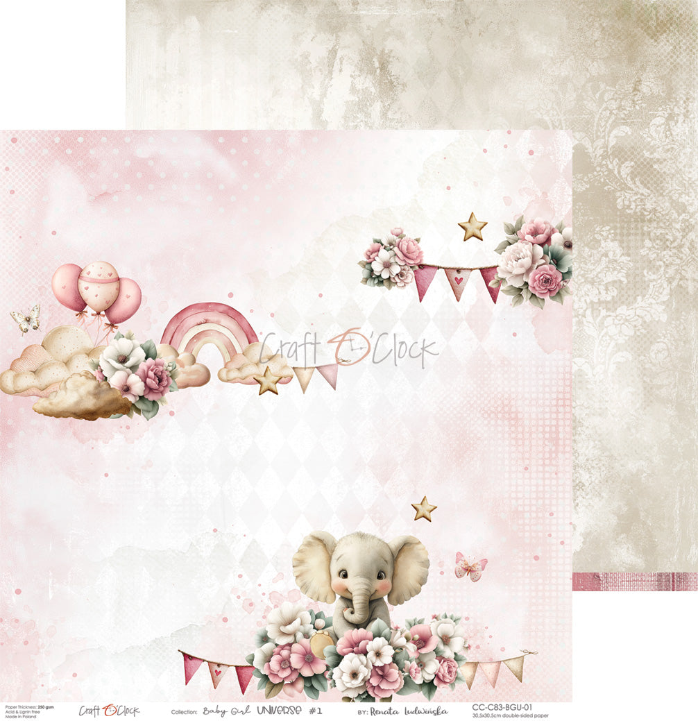 Craft o`clock - Baby Girl Universe 6x6"