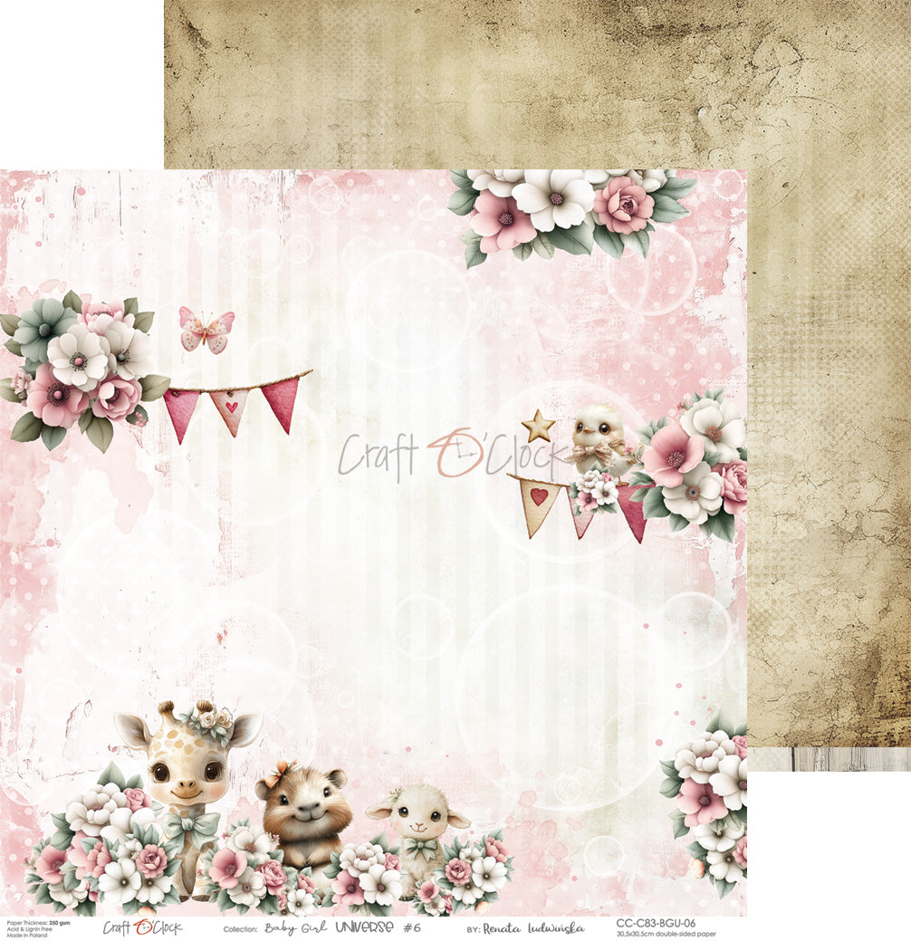 Craft o`clock - Baby Girl Universe 12x12"