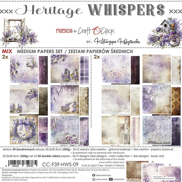 Craft o `clock - Heritage Whisper 8x8" - mix