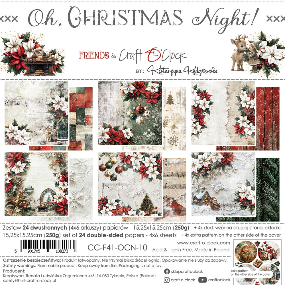 Craft o`clock - Oh Christmas Night - 8x8"
