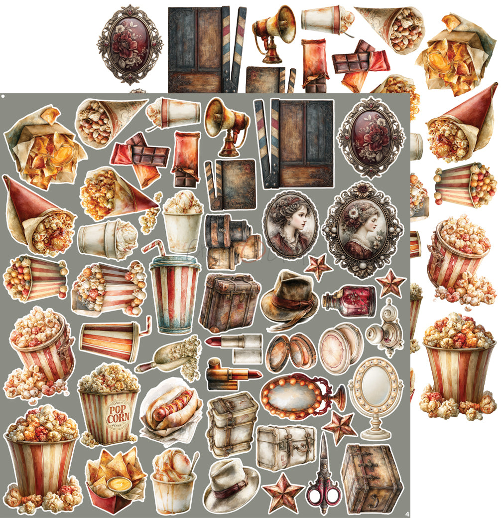 Craft o`clock - Silver Screen Magic - klippeblokk 12x12"- Cinema