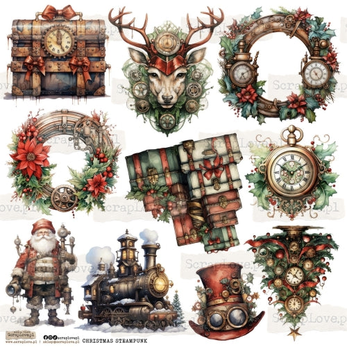 Scraplove - Christmas Steampunk - klistermerker