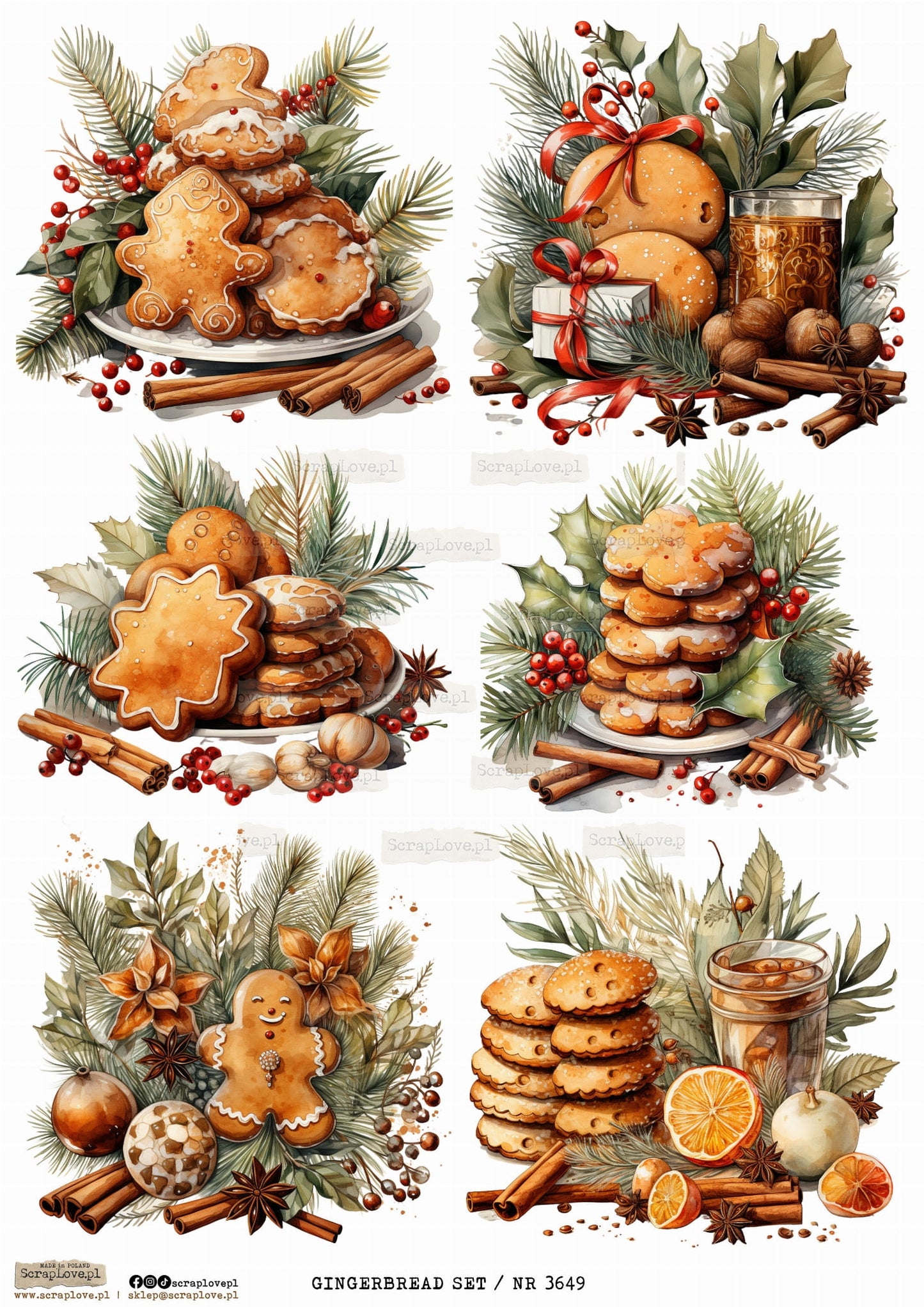 Utklippsark A4 - Gingerbread set