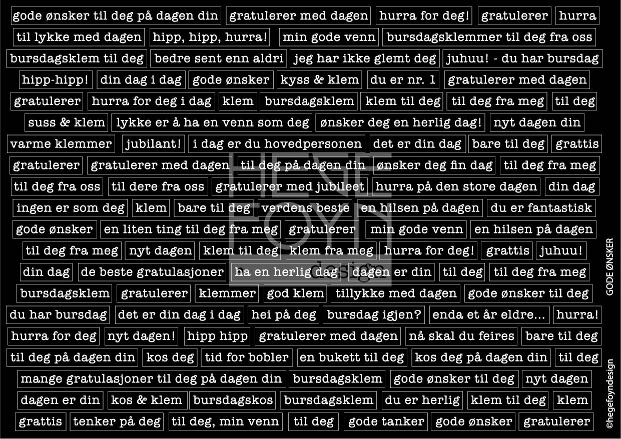 Hege Foyn - Gode ønsker - klistermerke svart