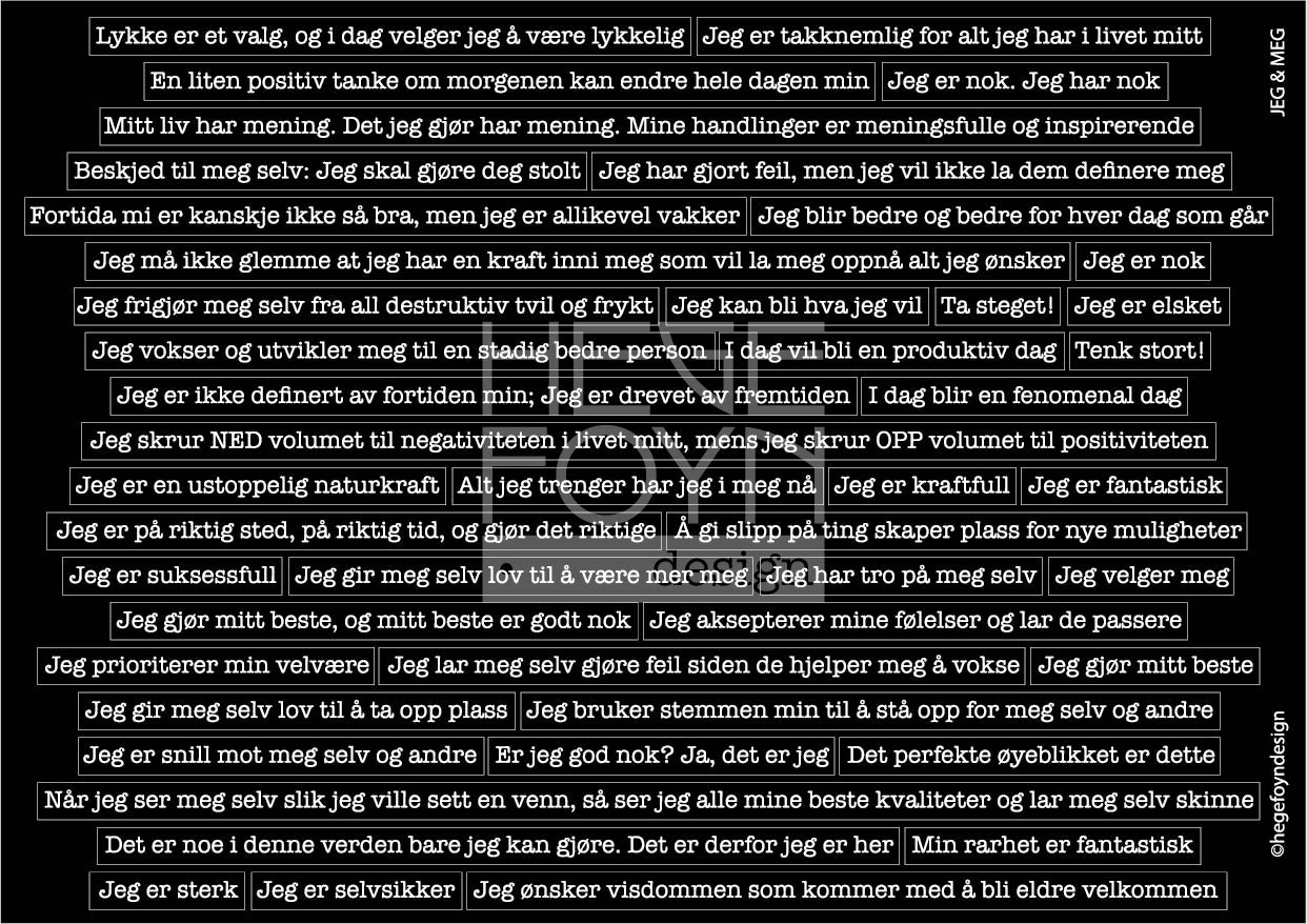 Hege Foyn - Jeg og meg - klistermerke svart