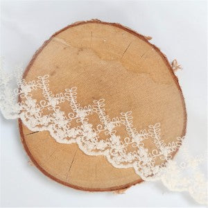 Blonde bånd - Cream lace on tulle