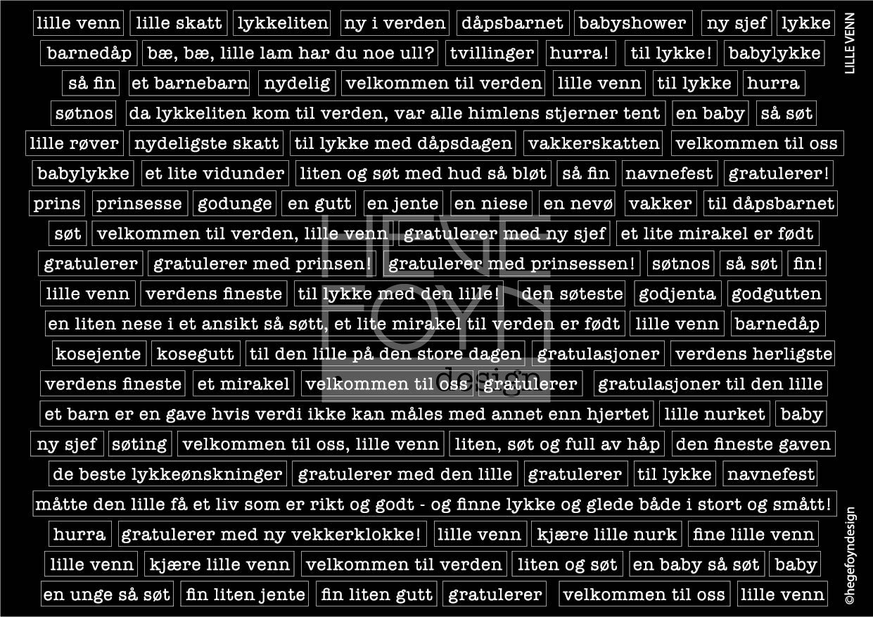 Hege Foyn - Lille venn - klistermerke svart