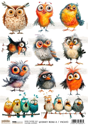 Utklippsark A4 - Quirky Birds 2