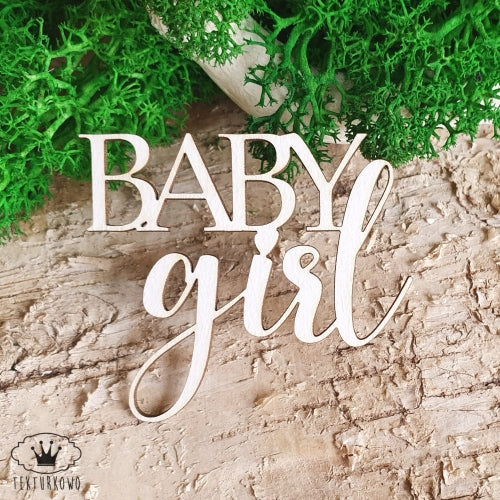 Chipboard - Innskripsjon - Baby Girl