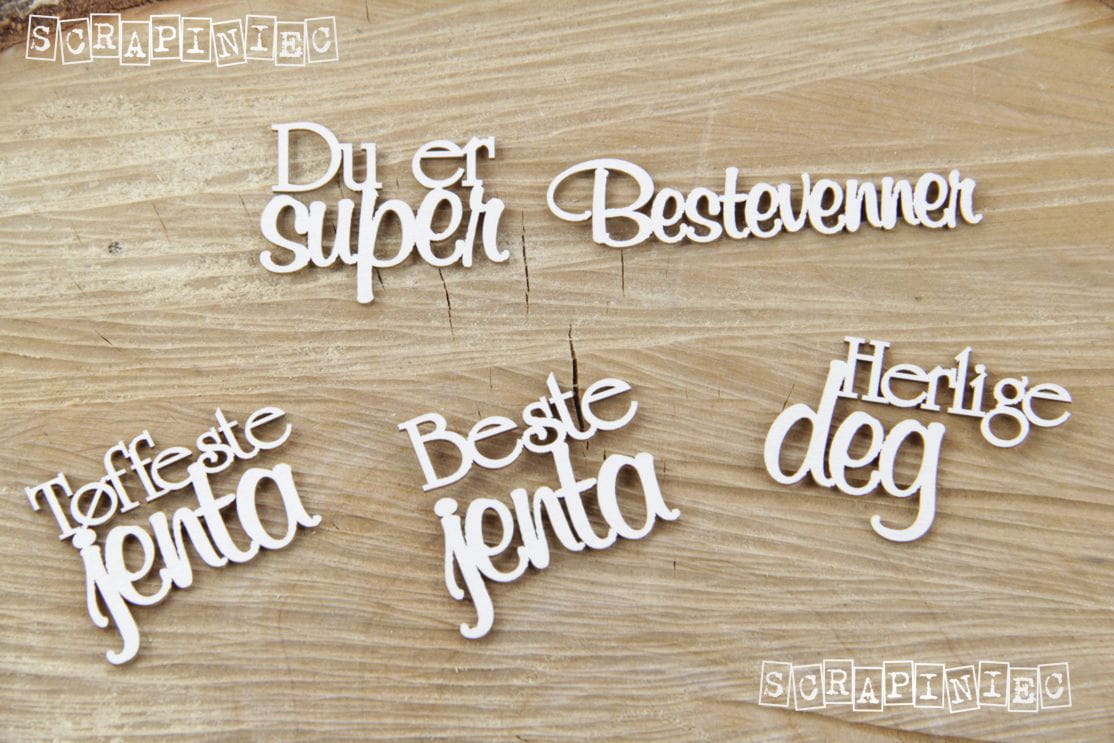 Chipboard - Innskripsjon - Bestevenner (sett)