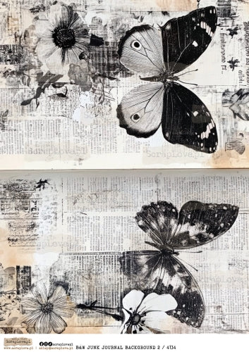 Utklippsark A4 - Junk Journal background 2