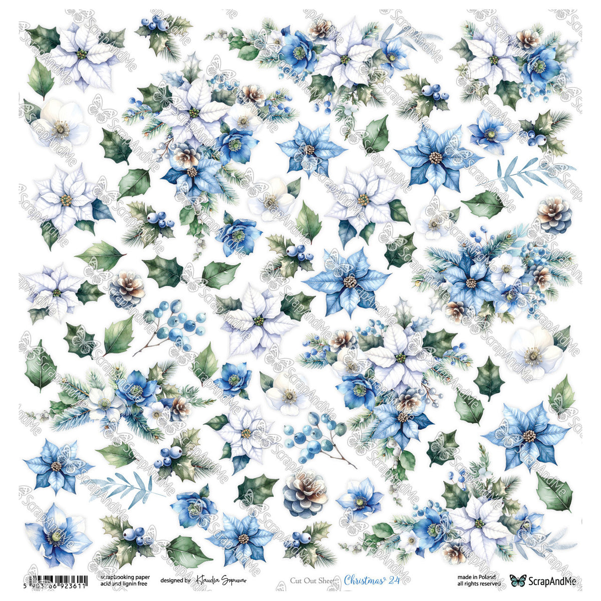 Scrapandme - Winter Sparkle - Christmas 024 blomster