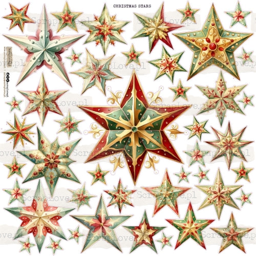 Scraplove - Christmas Stars - klistermerker
