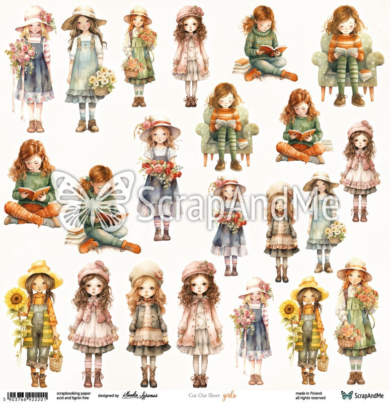 ScrapAndMe - Girls - klippeark