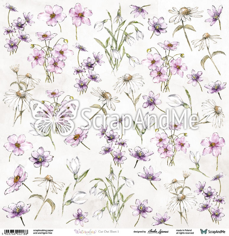 ScrapAndMe . Watercolors blomster 2