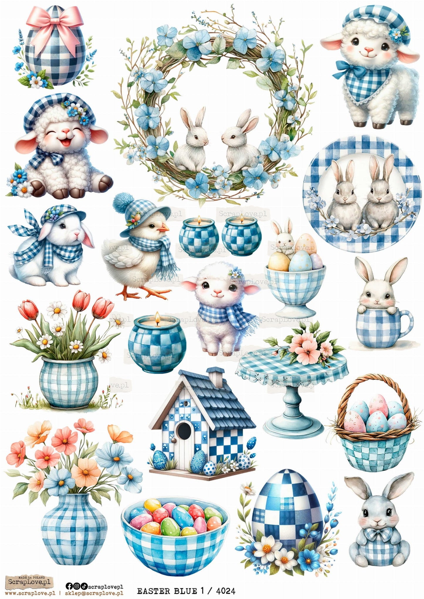 Utklippsark A4 - Easter Blue 1