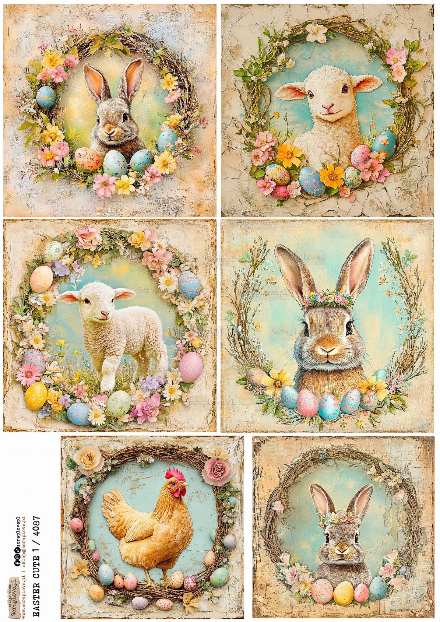 Utklippsark A4 - Easter Cute 1