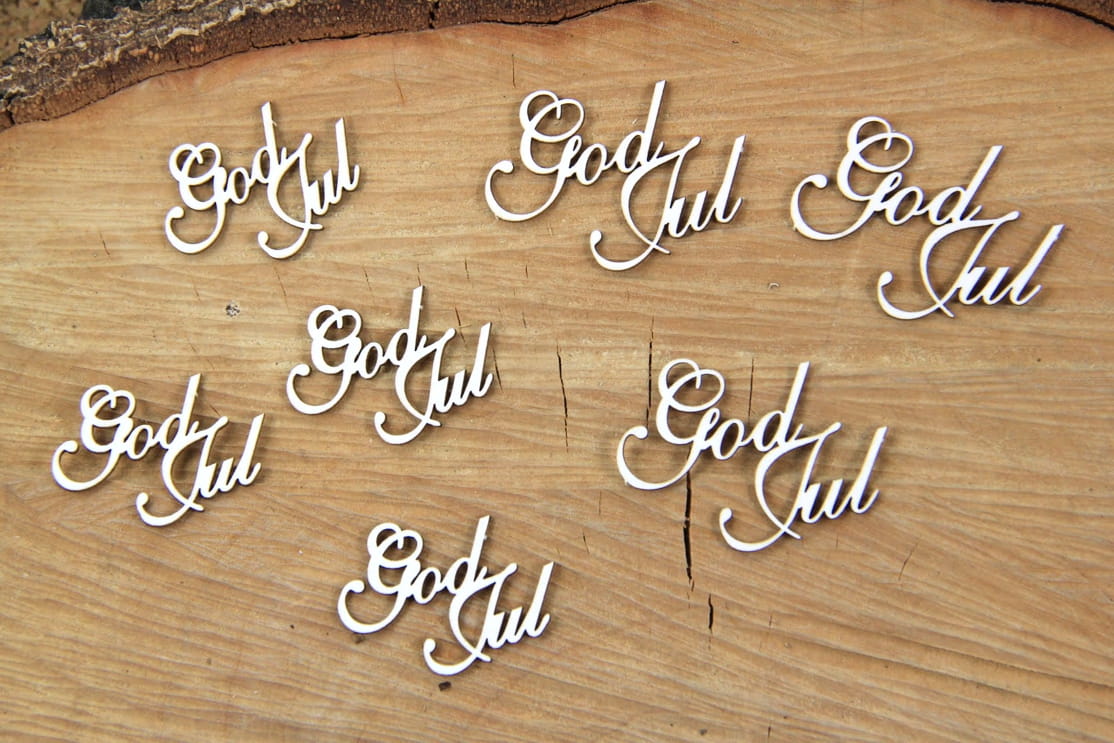 Chipboard - Innskripsjon - God Jul (7stk)