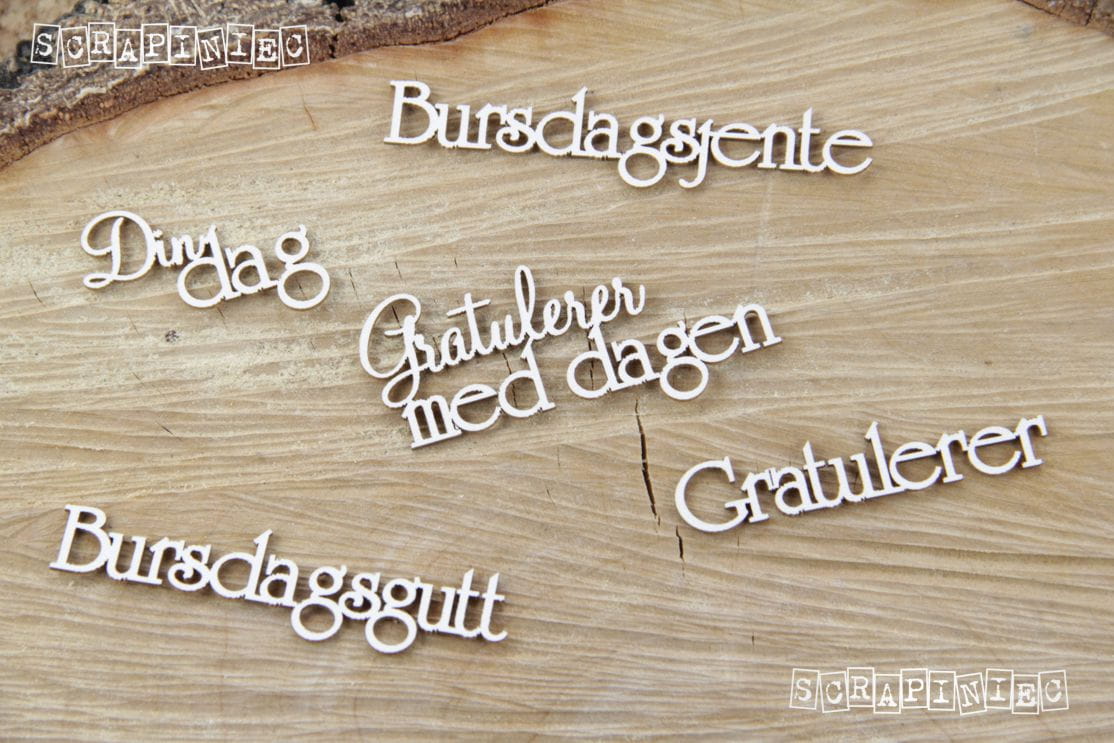 Chipboard - Innskripsjon - Gratulerer 2 (sett)