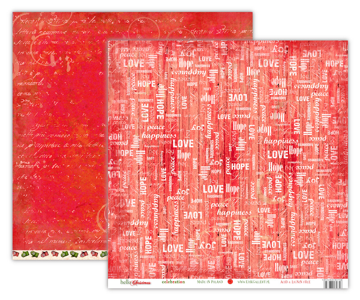 UHK GALLERY - Hello Christmas 12X12"