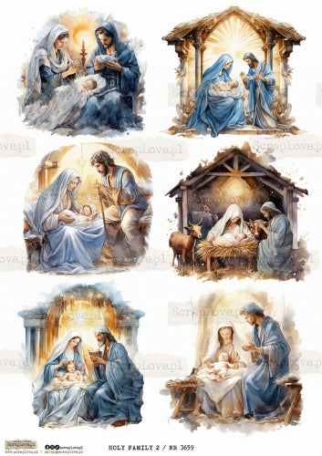 Utklippsark A4 - Holly Family 2