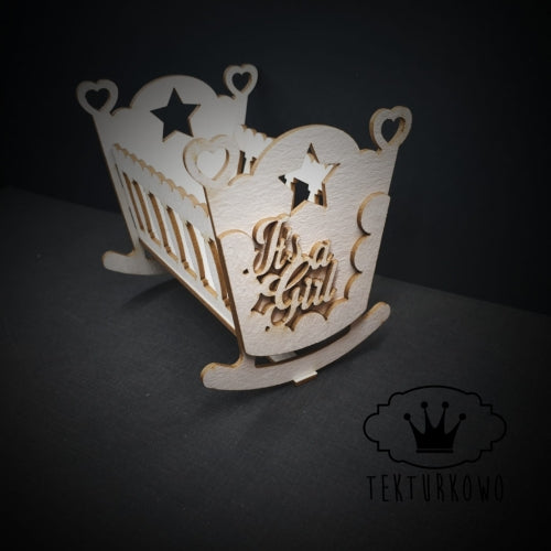 Chipboard - Vugge - It`s a girl