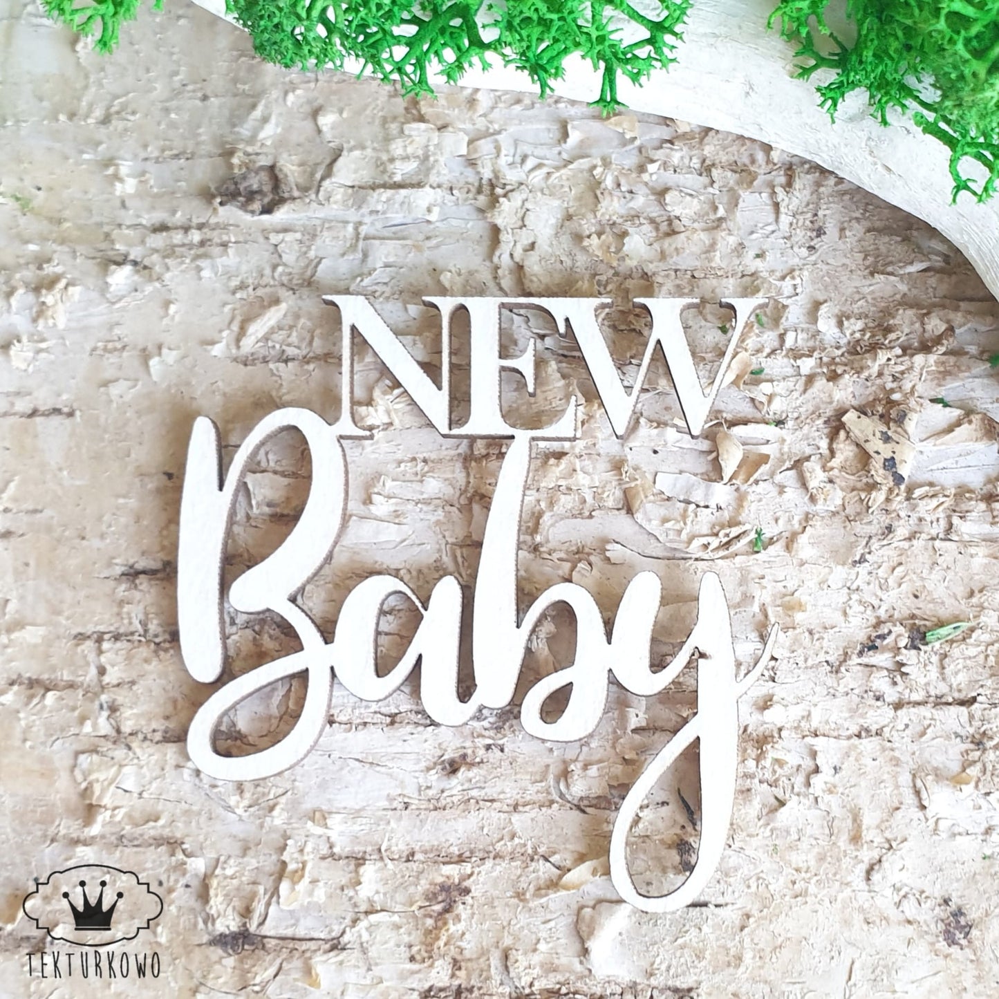 Chipboard - Innskripsjon - New Baby