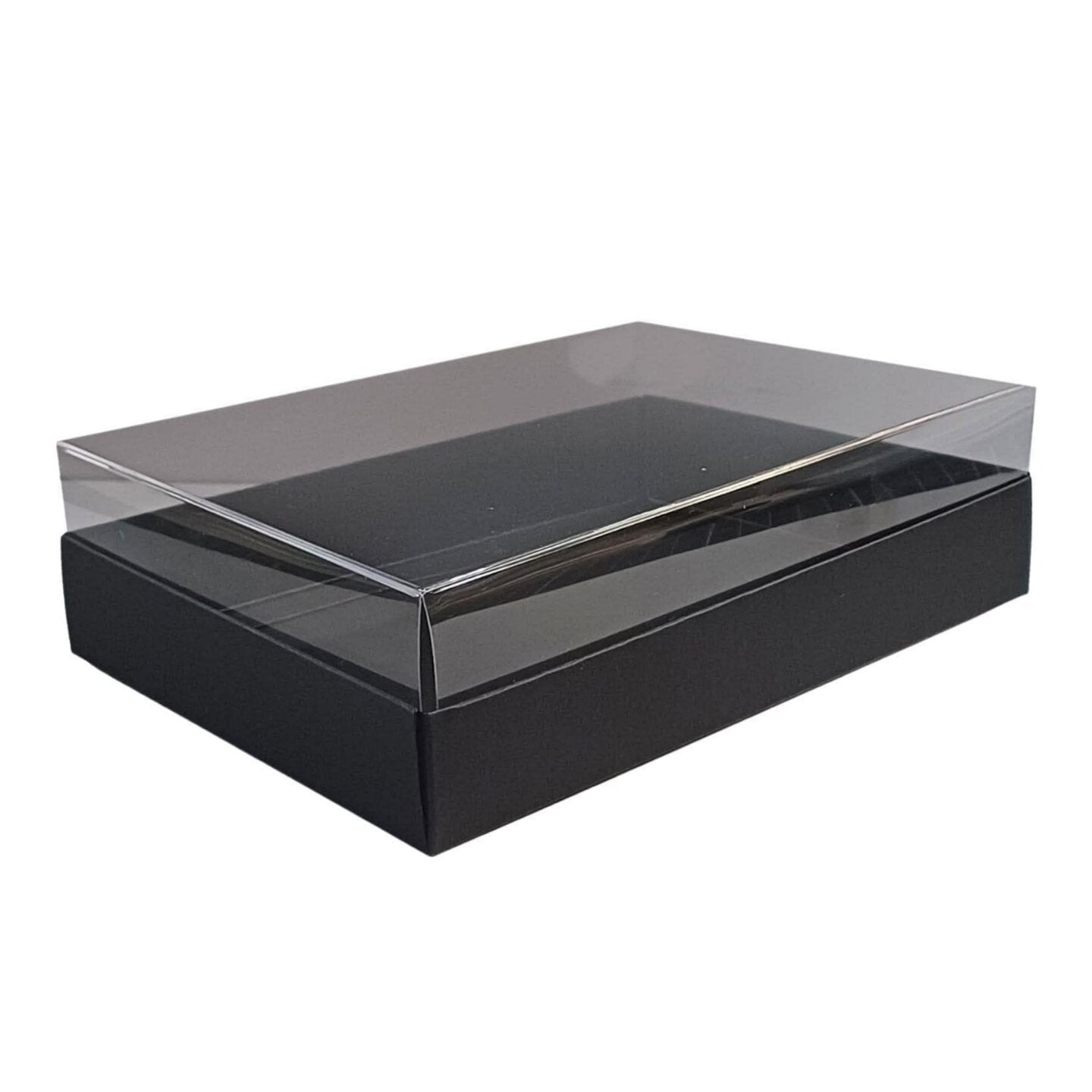 Gaveeske B6- gjennomsiktig lokk - svart