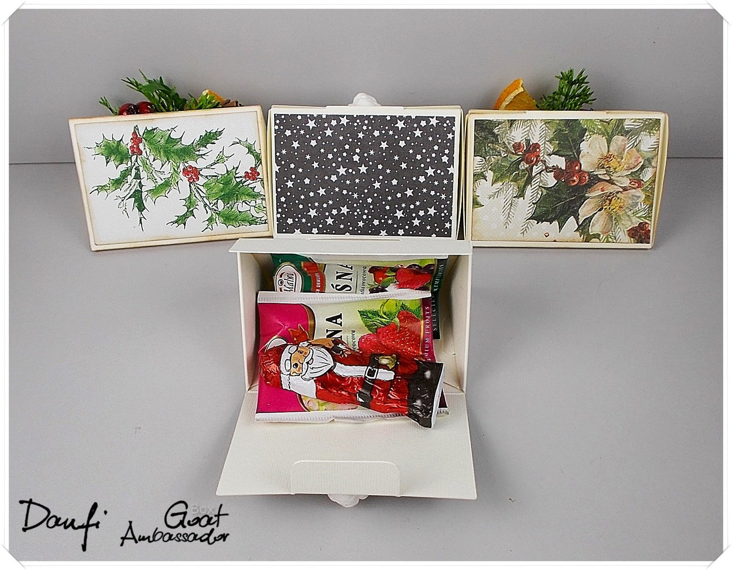 Bordkort-eske - trekant - krem