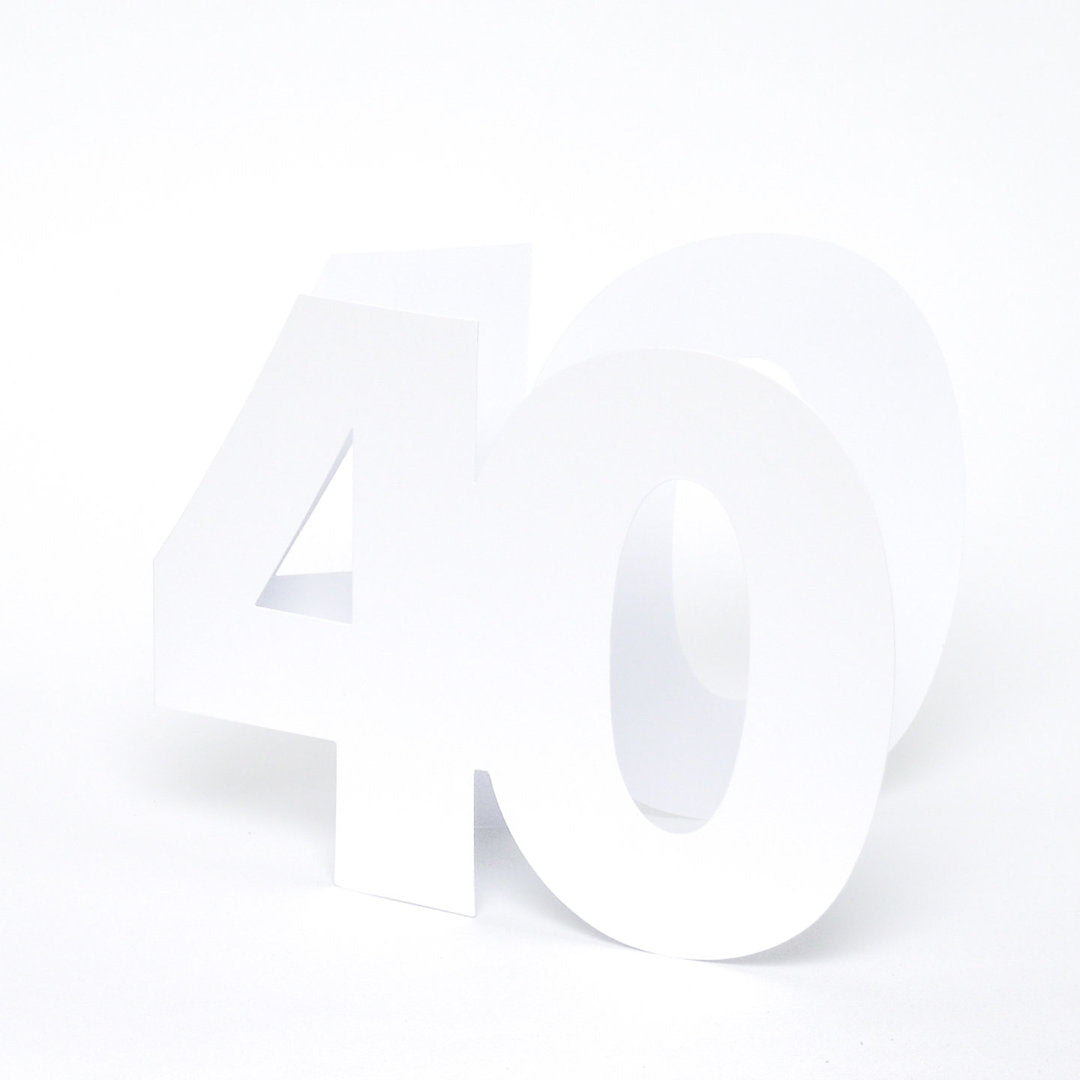 Kortbase tall 40 - hvitt