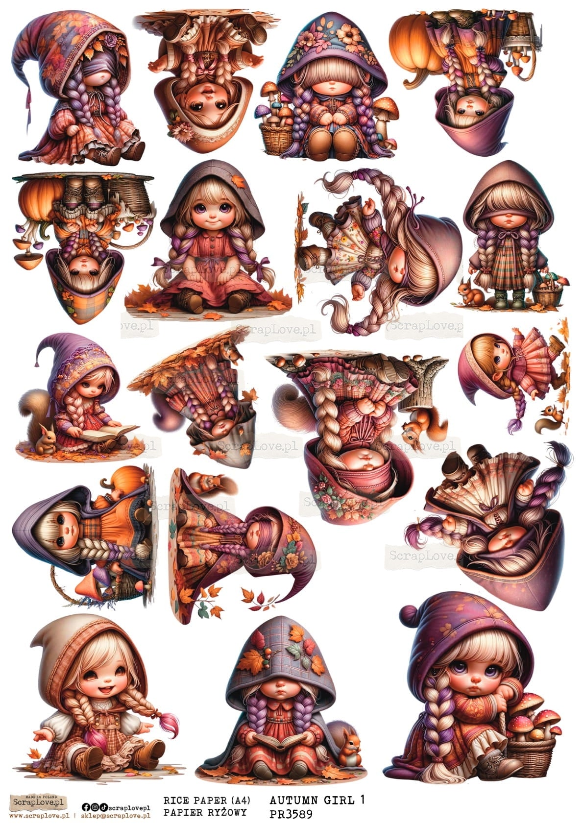 Utklippsark A4 - Autumn Girl 1
