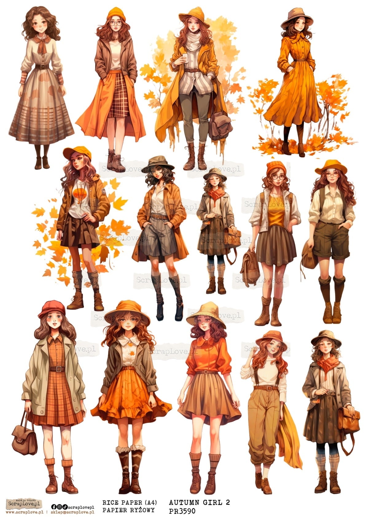 Utklippsark A4 - Autumn Girl 2