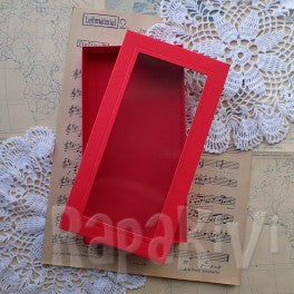Slimlinekort eske m/vindu rød