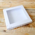 Korteske m/vindu 14,5x14,5 cm - hvitt