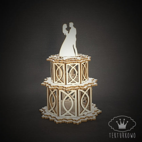Chipboard - 3D Bryllupskake m/brudeparet