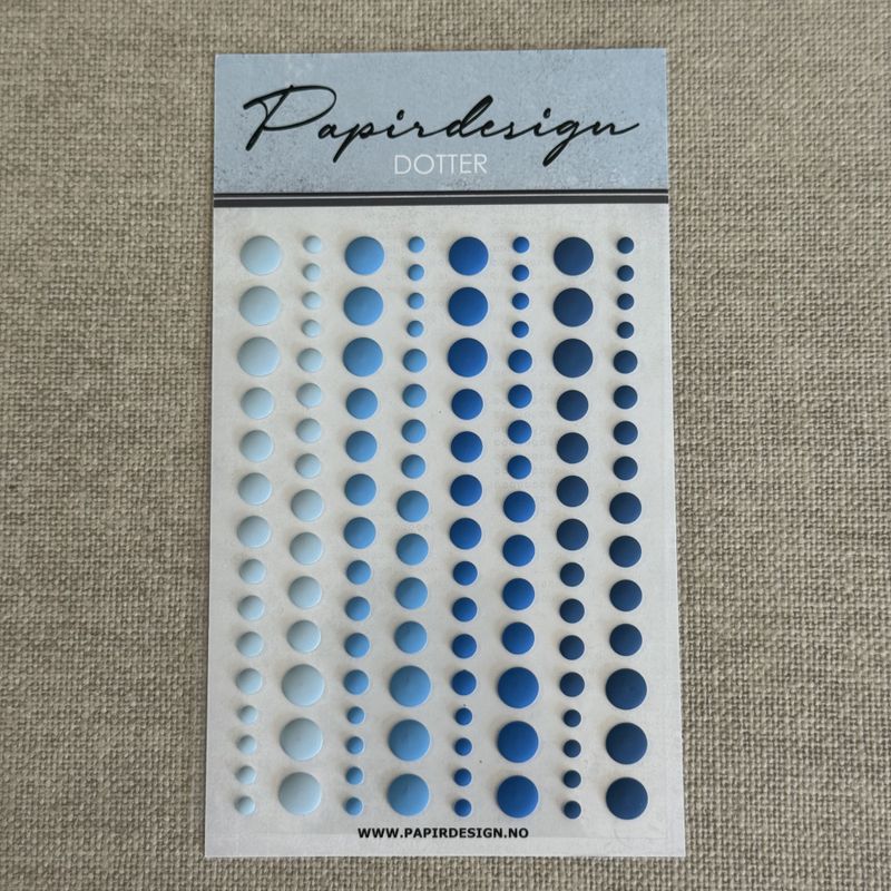 Papirdesign - Dotter mat 4 - blå