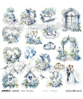 ScrapAndMe - Blue Roses -bryllup klippeark