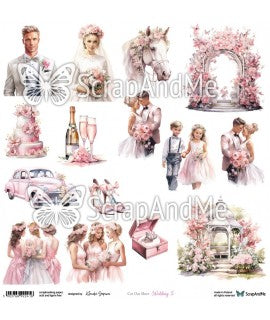 ScrapAndMe - Pink Roses -bryllup 2 klippeark